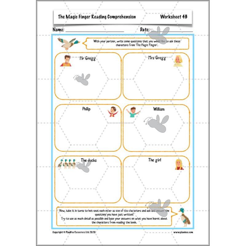 PlanBee The Magic Finger Lesson Plans Year 4 Reading Comprehension