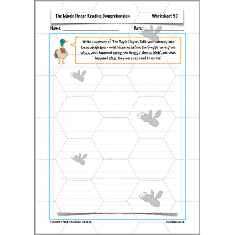 PlanBee The Magic Finger Lesson Plans Year 4 Reading Comprehension