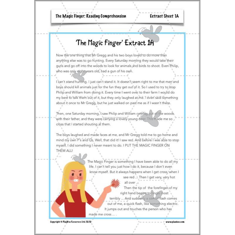 PlanBee The Magic Finger Lesson Plans Year 4 Reading Comprehension