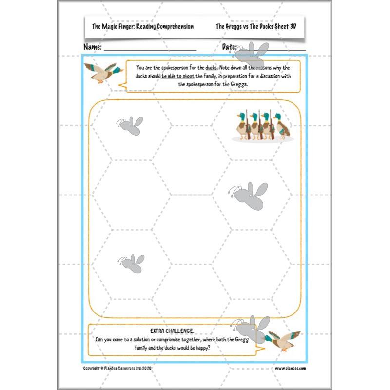 PlanBee The Magic Finger Lesson Plans Year 4 Reading Comprehension