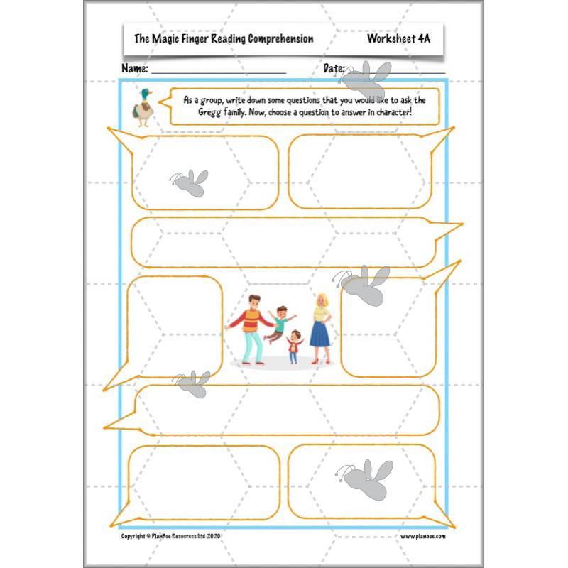 PlanBee The Magic Finger Lesson Plans Year 4 Reading Comprehension
