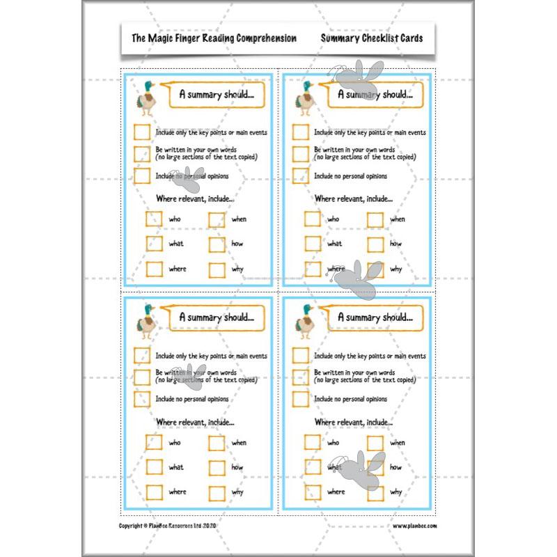 PlanBee The Magic Finger Lesson Plans Year 4 Reading Comprehension