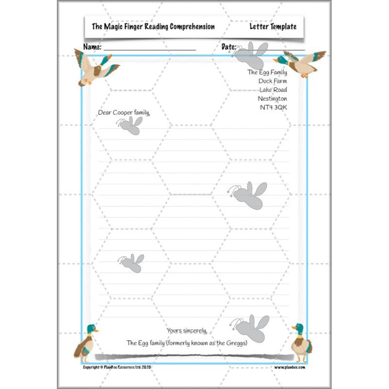 PlanBee The Magic Finger Lesson Plans Year 4 Reading Comprehension