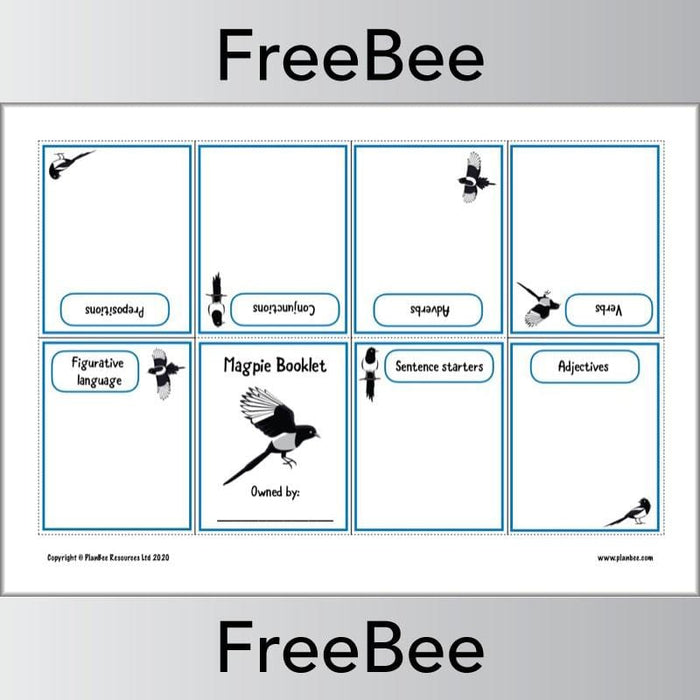 PlanBee Free Magpie Words Booklet by PlanBee