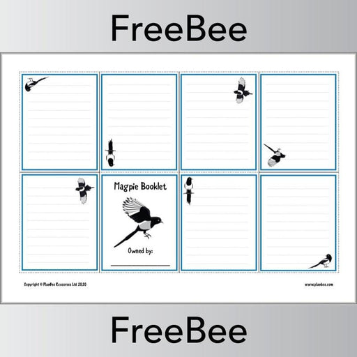 PlanBee Free Magpie Words Booklet by PlanBee