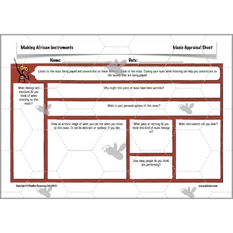 PlanBee Making Musical Instruments: African KS2 DT Lessons | PlanBee