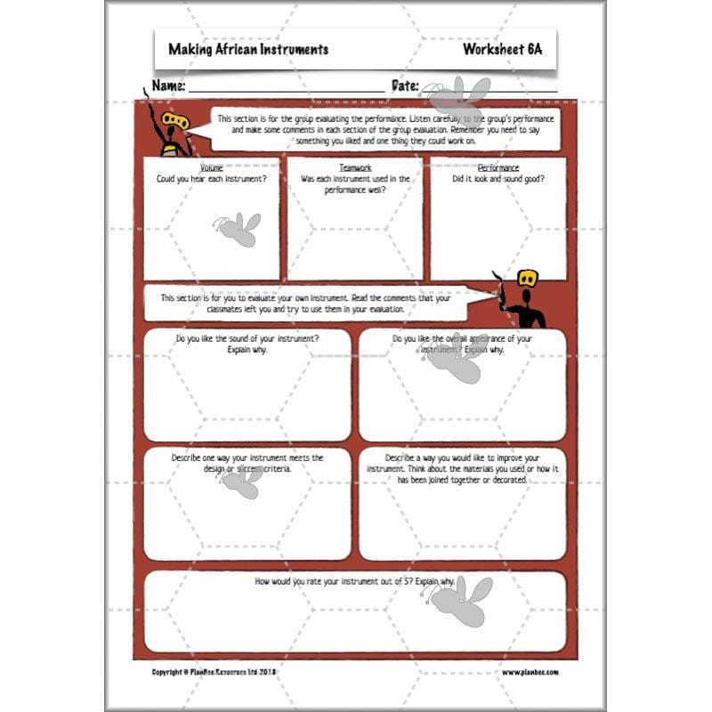 PlanBee Making Musical Instruments: African KS2 DT Lessons | PlanBee