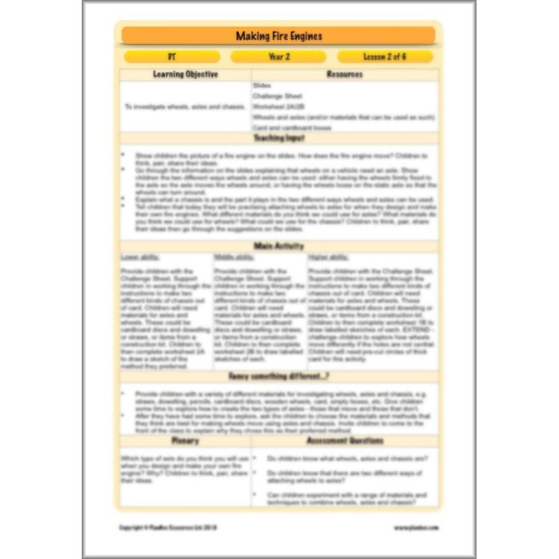 PlanBee How to Make a Fire Engine | KS1 DT lessons by PlanBee