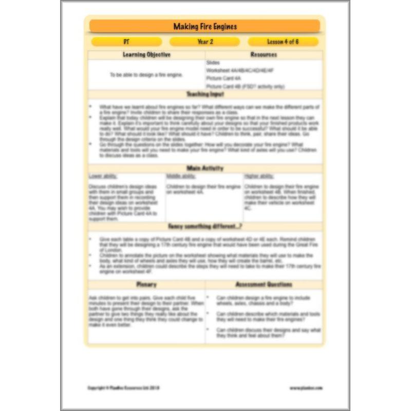 PlanBee How to Make a Fire Engine | KS1 DT lessons by PlanBee