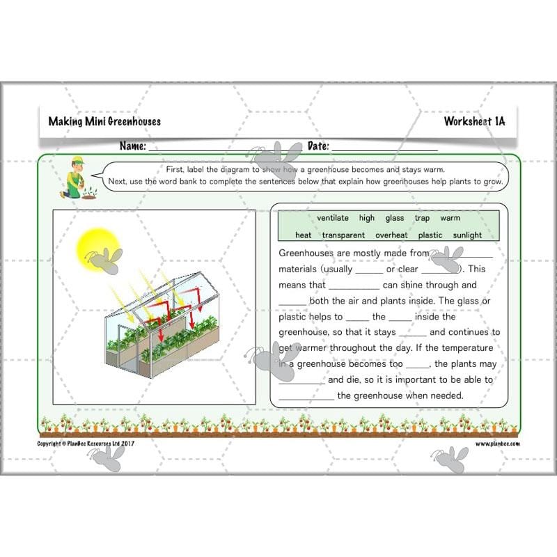 PlanBee Making Mini Greenhouses: complete DT scheme of work for KS2