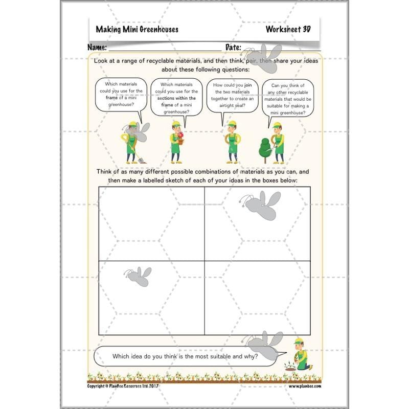 PlanBee Making Mini Greenhouses: complete DT scheme of work for KS2