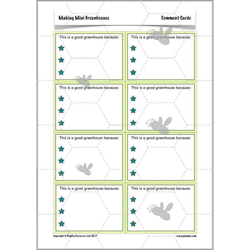 PlanBee Making Mini Greenhouses: complete DT scheme of work for KS2