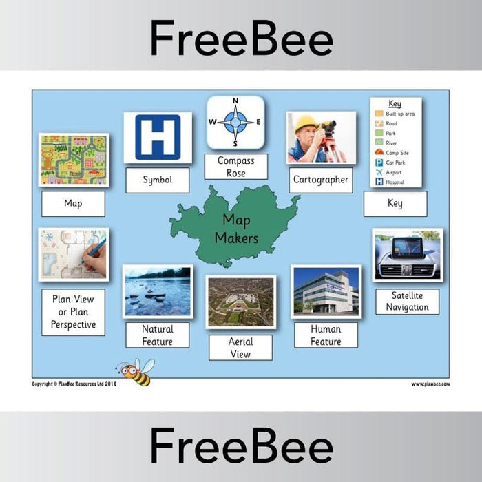 PlanBee Free Map Geographical Vocabulary KS1 | PlanBee