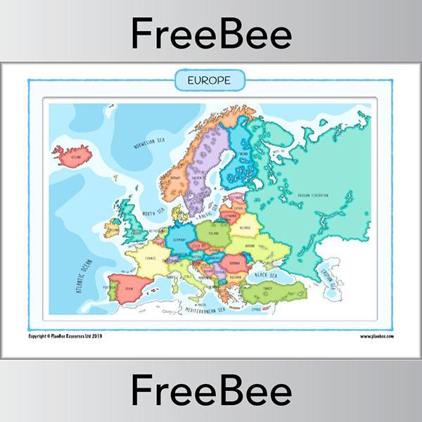 PlanBee FREE Map of Europe KS2 Poster | Geography Resources