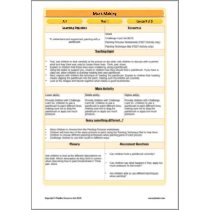 PlanBee Mark Making Ideas | Year 1 art lessons by PlanBee