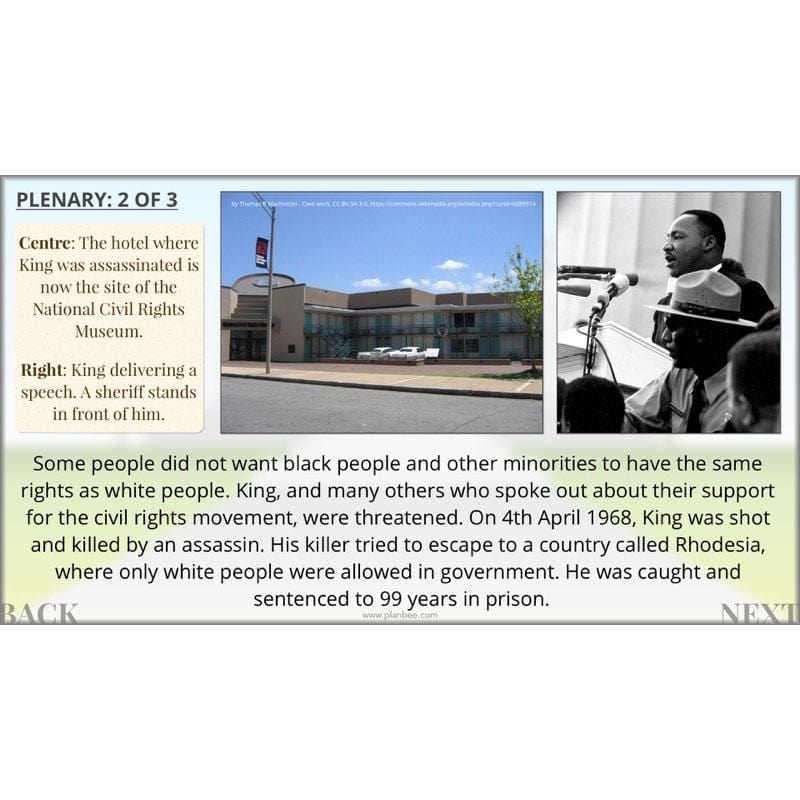 PlanBee Martin Luther King KS2 Year 5/6 Lesson by PlanBee