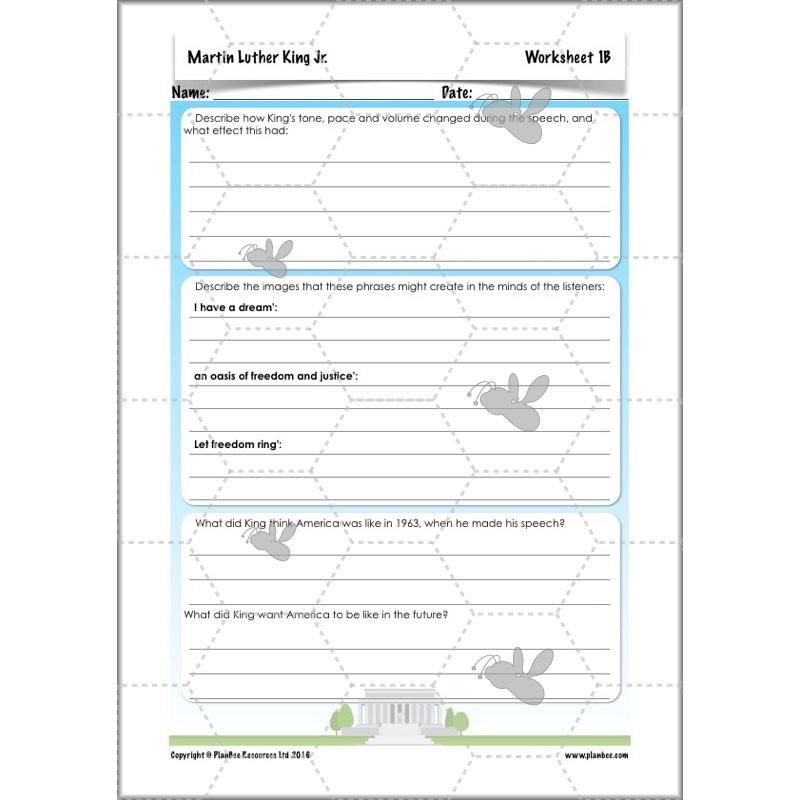 PlanBee Martin Luther King KS2 Year 5/6 Lesson by PlanBee