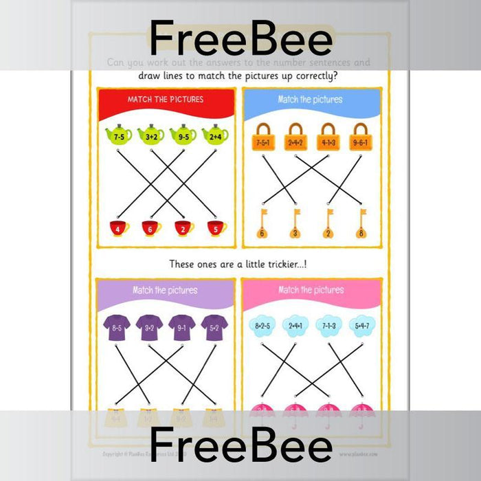 PlanBee Number Sentences KS1 | Match the Picture