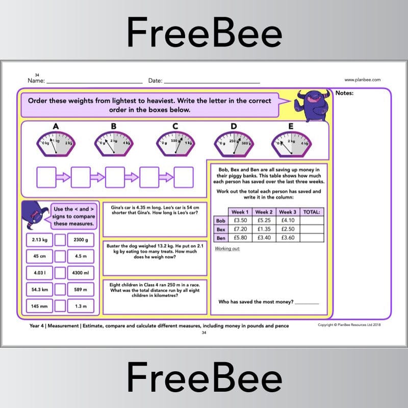 PlanBee FREE Maths Assessment Taster Pack Year 1-6 by PlanBee