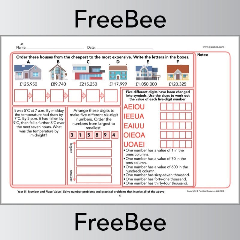 PlanBee FREE Maths Assessment Taster Pack Year 1-6 by PlanBee