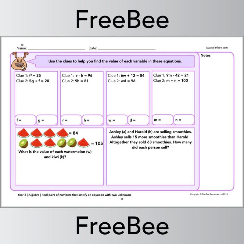 PlanBee FREE Maths Assessment Taster Pack Year 1-6 by PlanBee