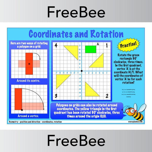 PlanBee Free Coordinates and Rotation KS2 Worksheet