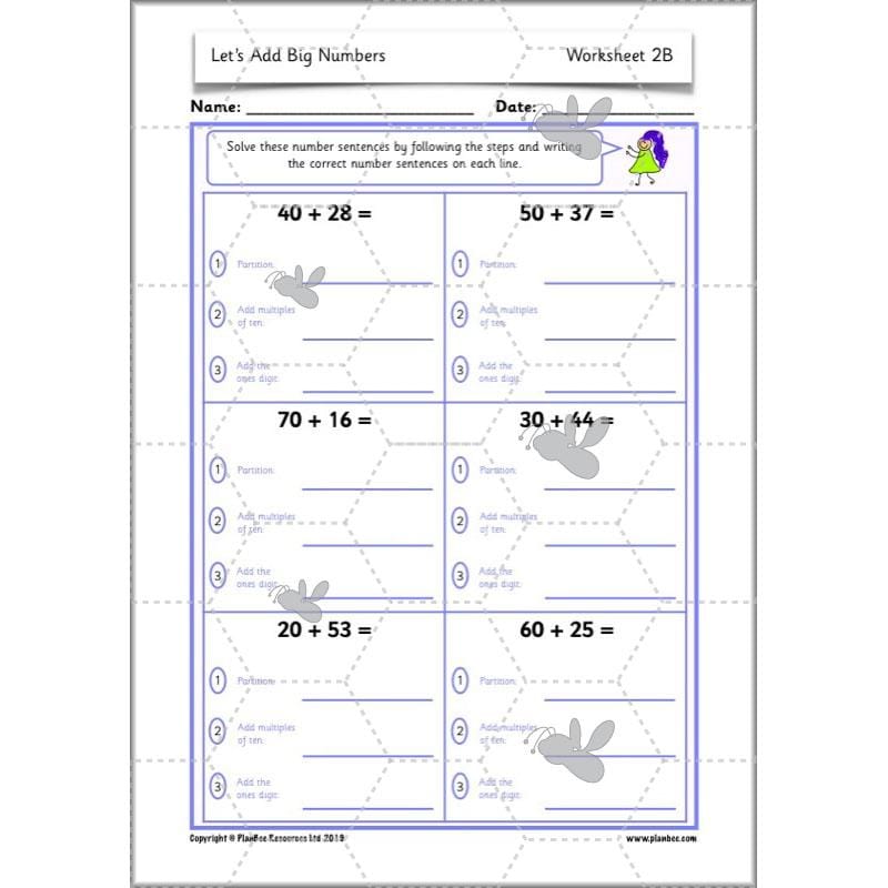 PlanBee Let's Add Big Numbers: Year 2 Maths scheme of work KS1