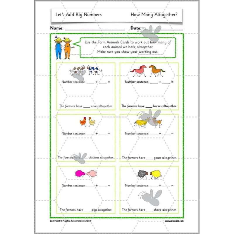 PlanBee Let's Add Big Numbers: Year 2 Maths scheme of work KS1