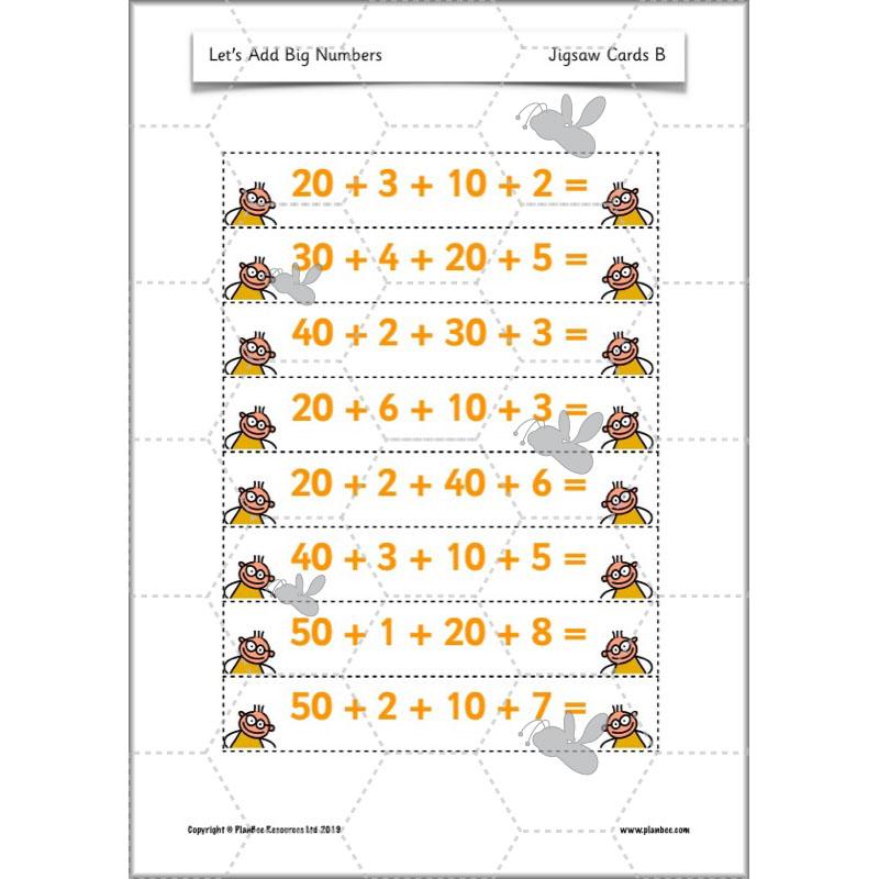 PlanBee Let's Add Big Numbers: Year 2 Maths scheme of work KS1