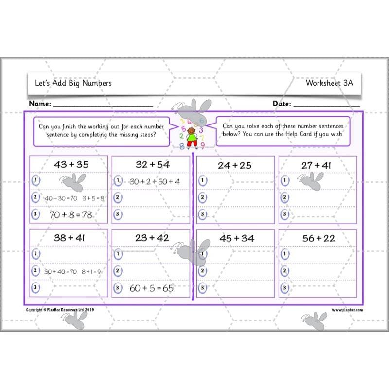 PlanBee Let's Add Big Numbers: Year 2 Maths scheme of work KS1
