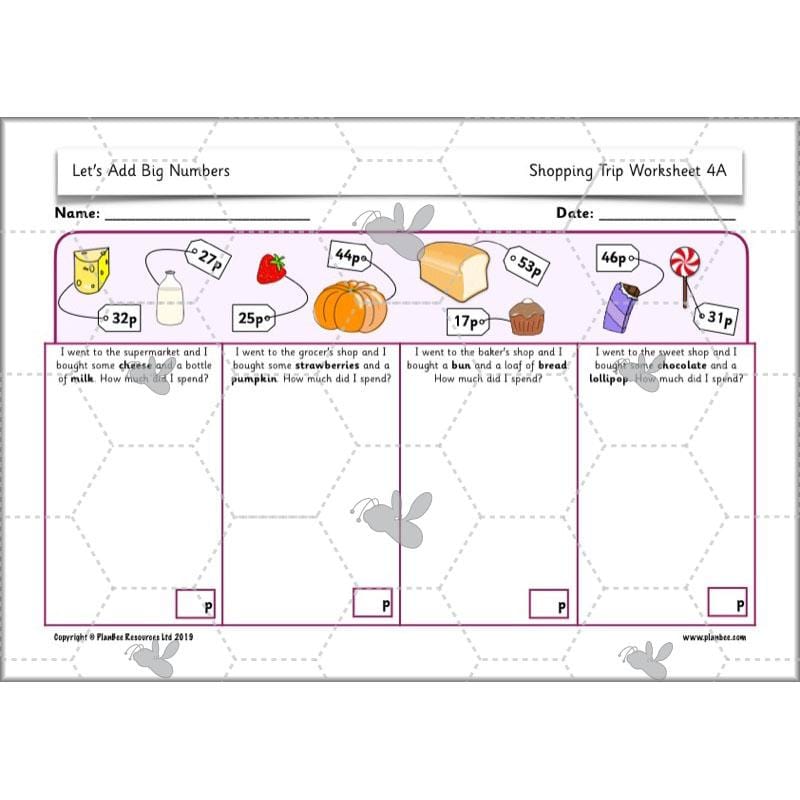 PlanBee Let's Add Big Numbers: Year 2 Maths scheme of work KS1