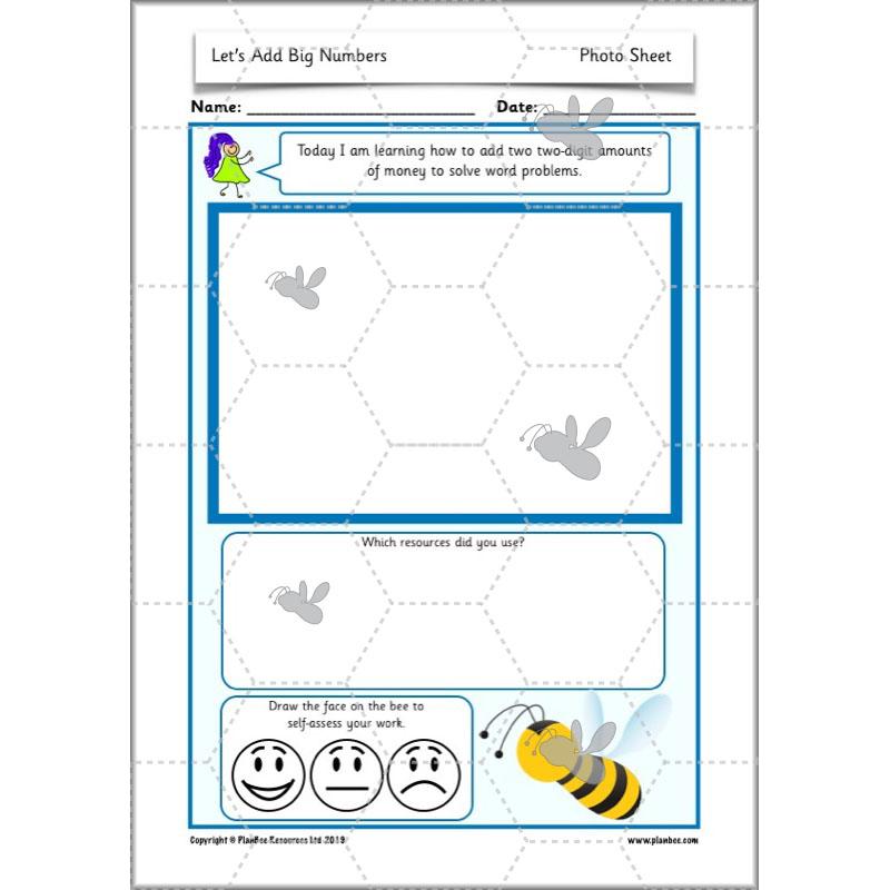 PlanBee Let's Add Big Numbers: Year 2 Maths scheme of work KS1