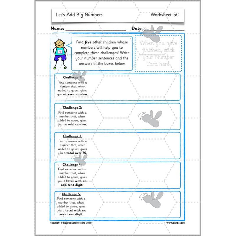 PlanBee Let's Add Big Numbers: Year 2 Maths scheme of work KS1