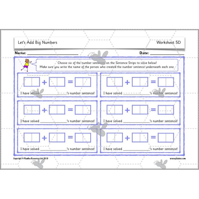 PlanBee Let's Add Big Numbers: Year 2 Maths scheme of work KS1