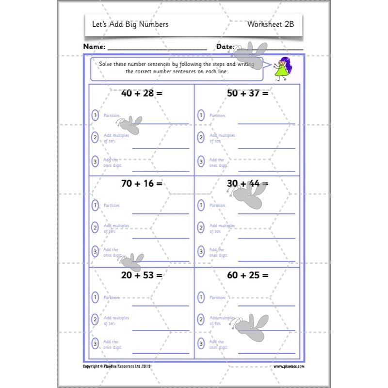 PlanBee Let's Add Big Numbers: Year 2 Maths scheme of work KS1