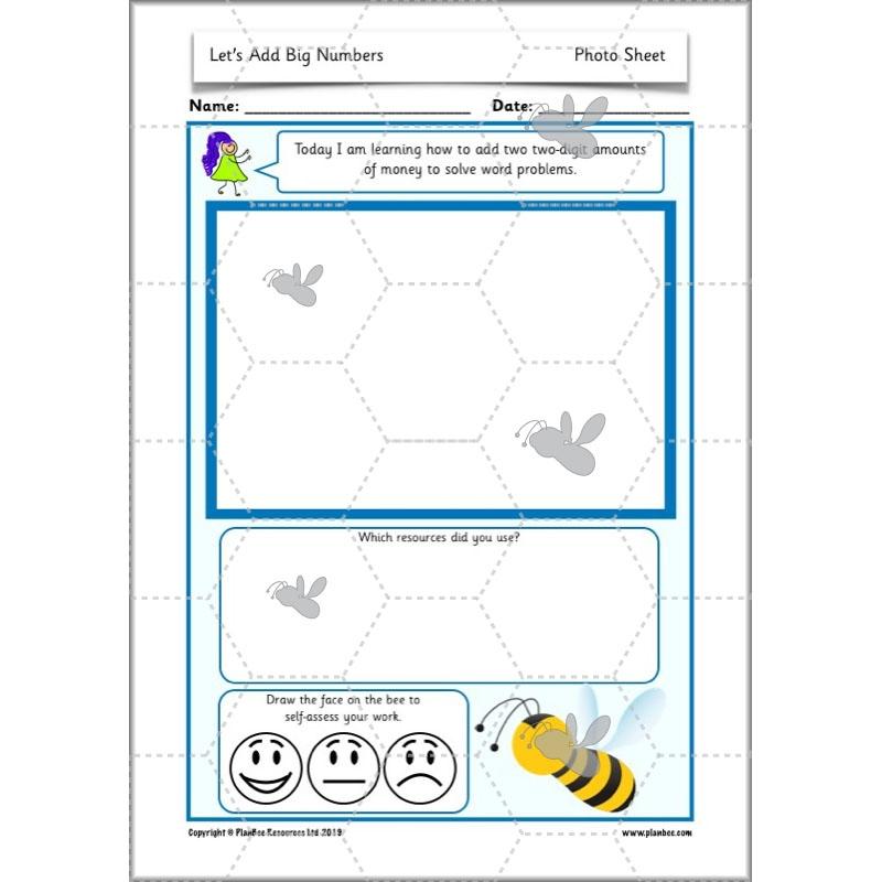 PlanBee Let's Add Big Numbers: Year 2 Maths scheme of work KS1