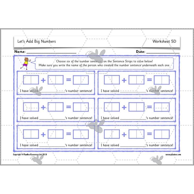 PlanBee Let's Add Big Numbers: Year 2 Maths scheme of work KS1
