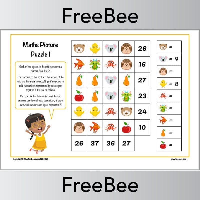 Create Math Picture Puzzles Maths Picture Puzzle — PlanBee