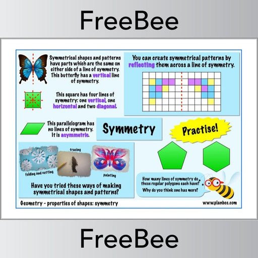 FREE Maths Symmetry Poster by PlanBee