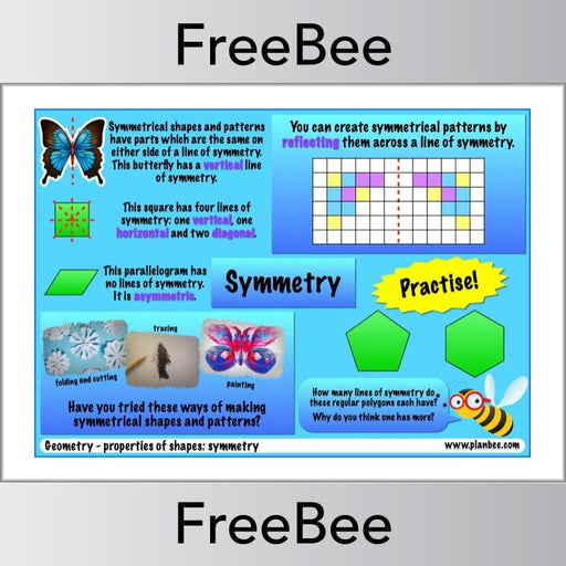 FREE Maths Symmetry Poster by PlanBee