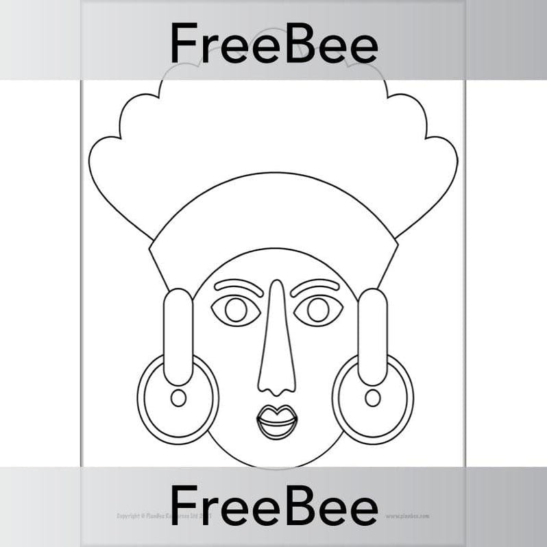 FREE Downloadable Easy Mayan Masks Template by PlanBee