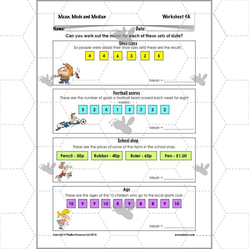 PlanBee Mean Median and Mode Year 6 Maths by PlanBee