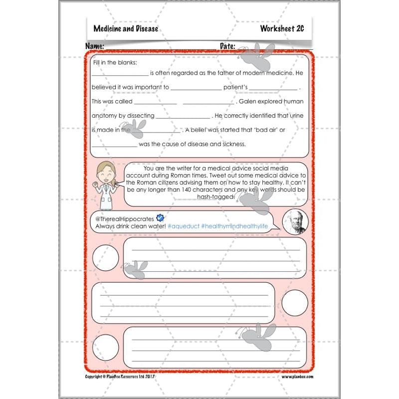 PlanBee Medicine Through Time Resources | History Disease Lessons