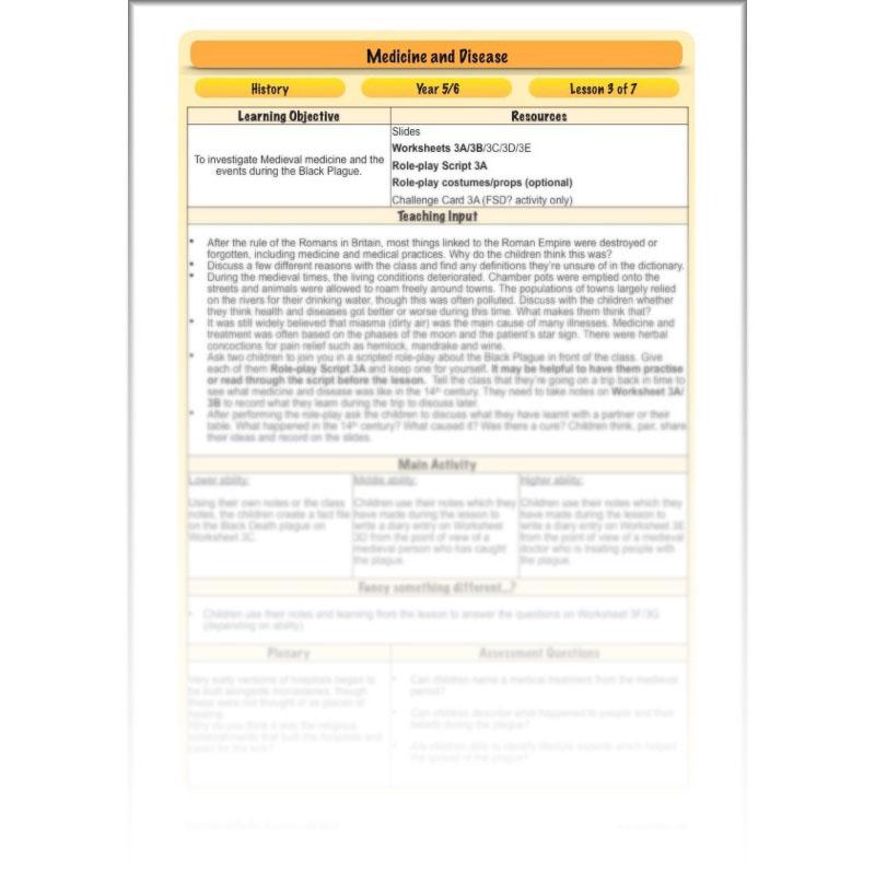 PlanBee Medicine Through Time Resources | History Disease Lessons