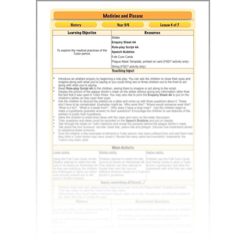 PlanBee Medicine Through Time Resources | History Disease Lessons