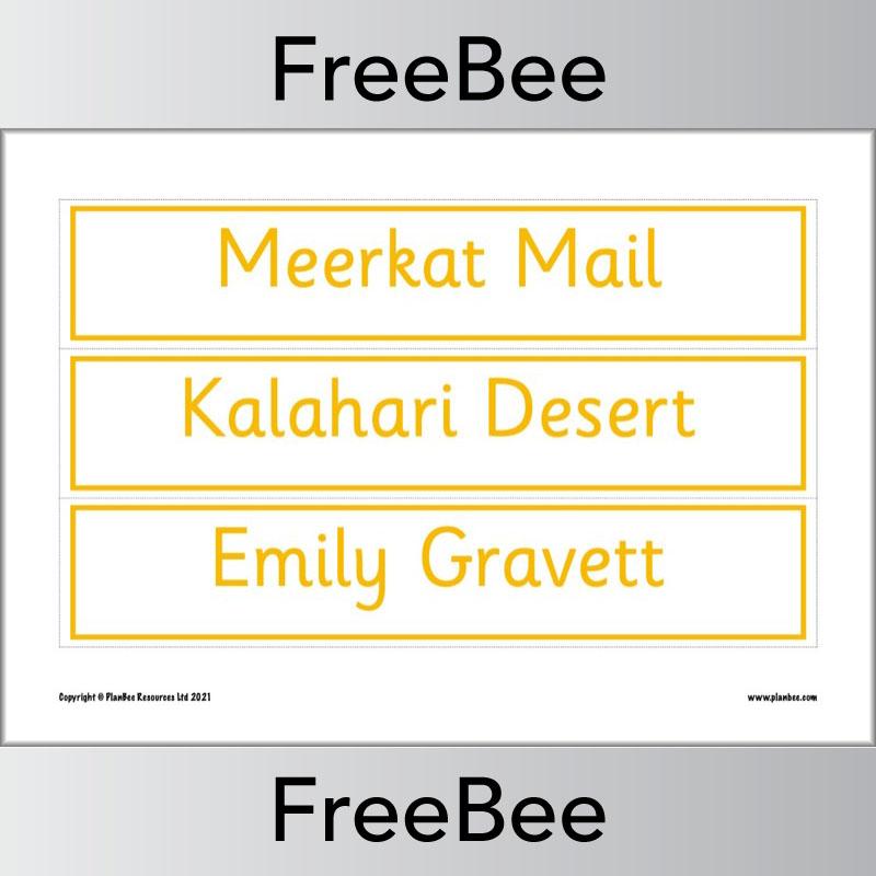 PlanBee Free Meerkat Mail Display Pack by PlanBee