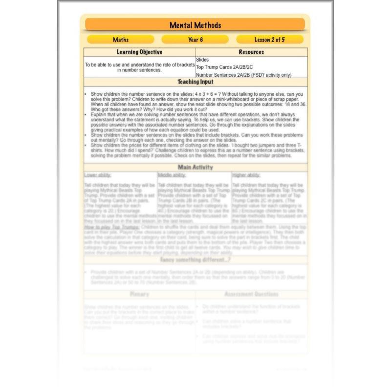 PlanBee Mental Methods - Complete Year 6 Planning and Resources PlanBee