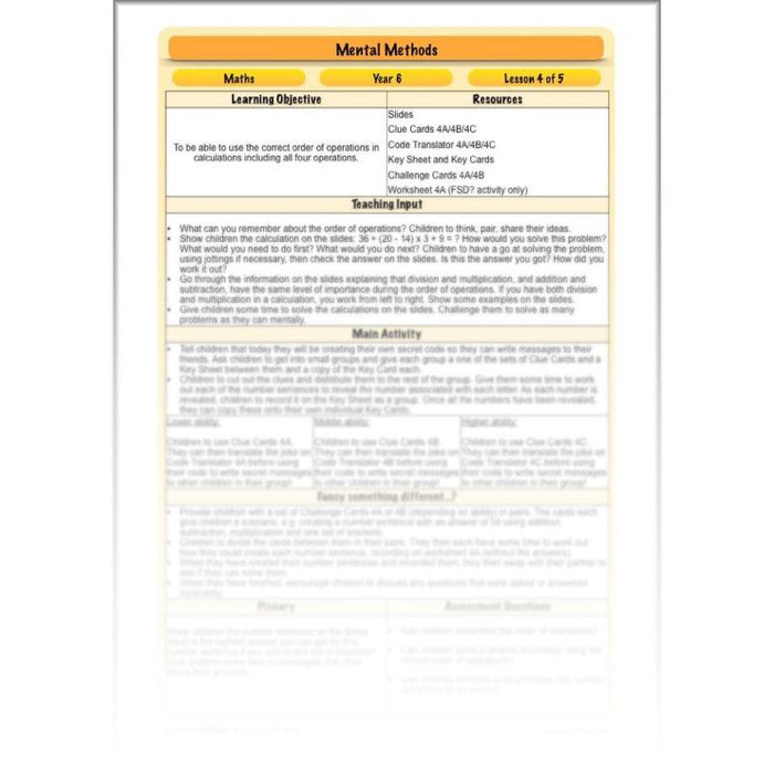 PlanBee Mental Methods - Complete Year 6 Planning and Resources PlanBee