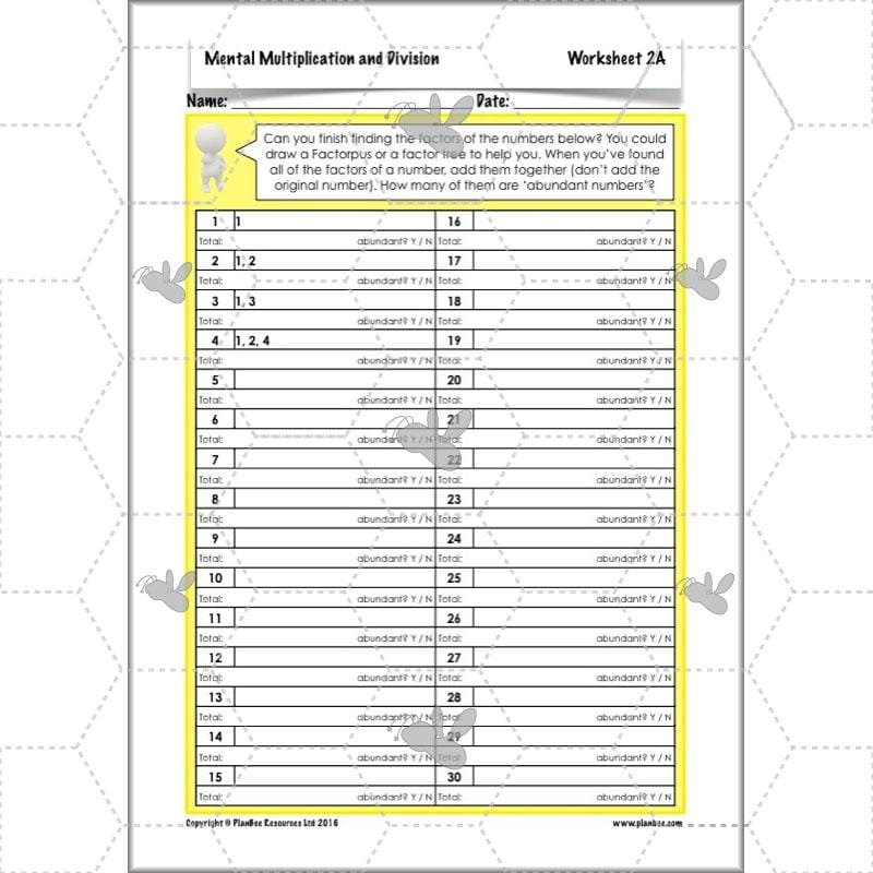 PlanBee Mental Multiplication & Division - Maths Planning & Resources - Year 6