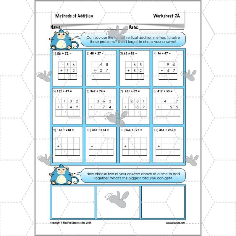 Methods of Addition Maths Lessons for Year 4 by PlanBee